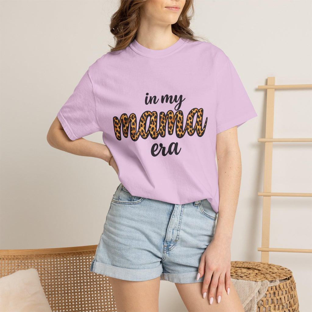 Mama Era Leopard Print T‑Shirt — "in my mama era" Casual Mom Tee
