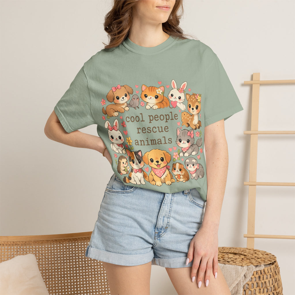 Rescue Animals T-Shirt — "Cool People Rescue Animals" Cute Pet Rescue Tee