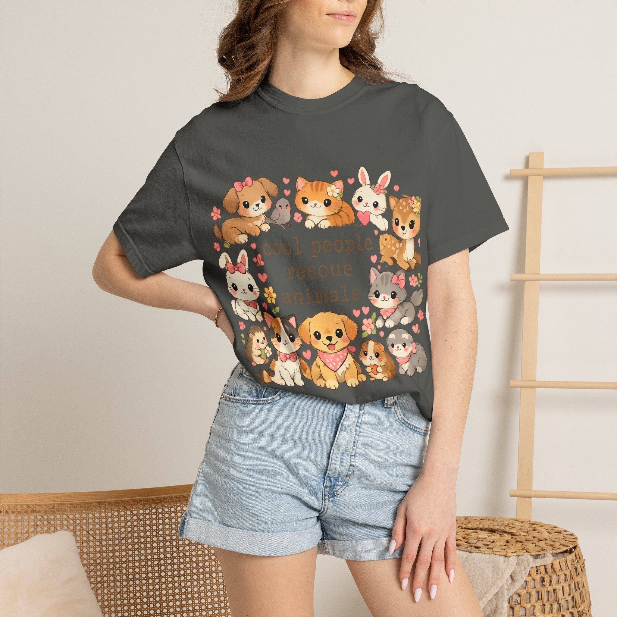 Rescue Animals T-Shirt — "Cool People Rescue Animals" Cute Pet Rescue Tee